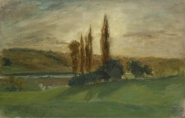 Auringonlasku Champrosay'ssa - Eugène Delacroix