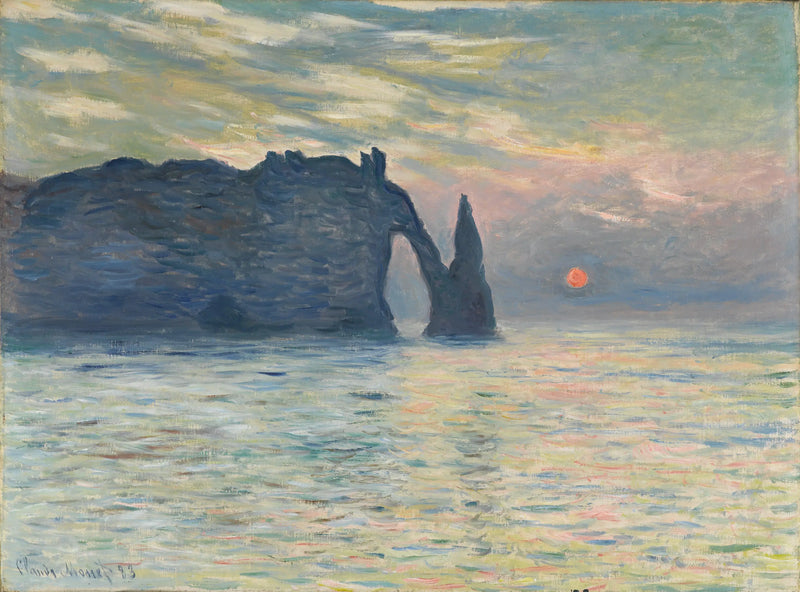 Auringonlasku Étretatissa - Claude Monet