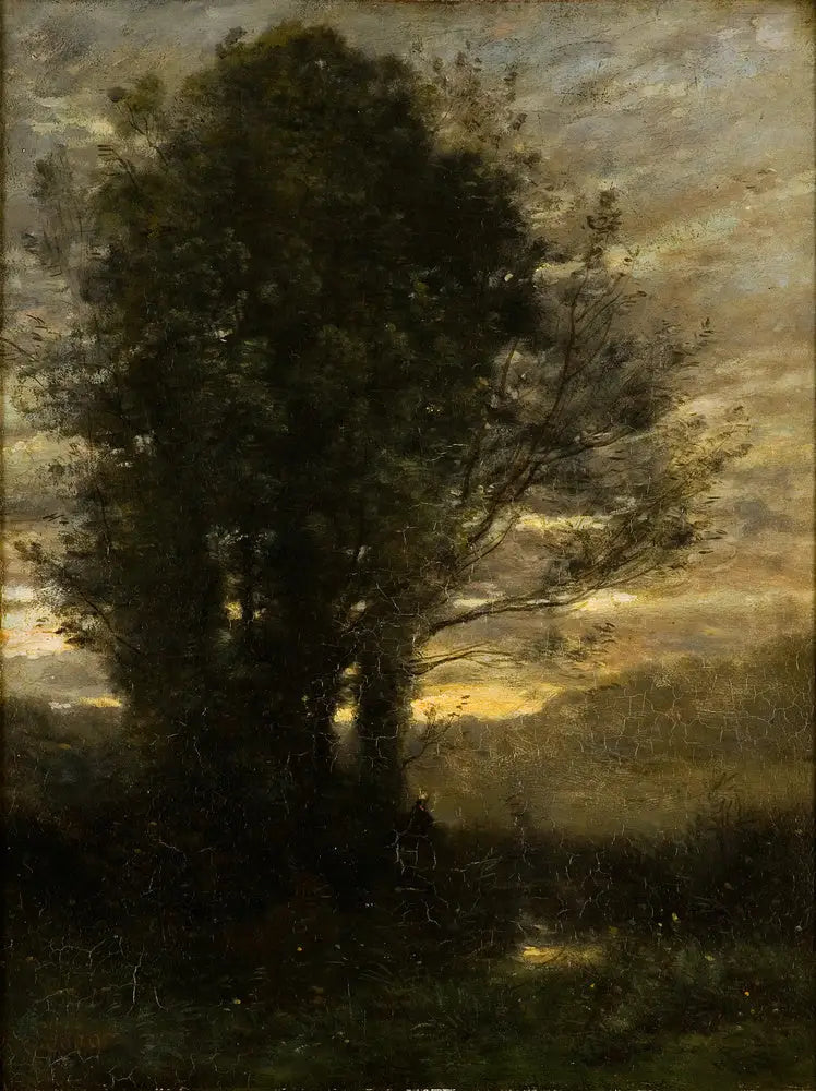 Auringonlasku sateen jälkeen - Jean-Baptiste Camille Corot