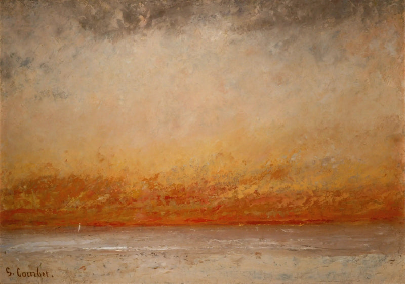 Auringonlasku, Meri - Gustave Courbet