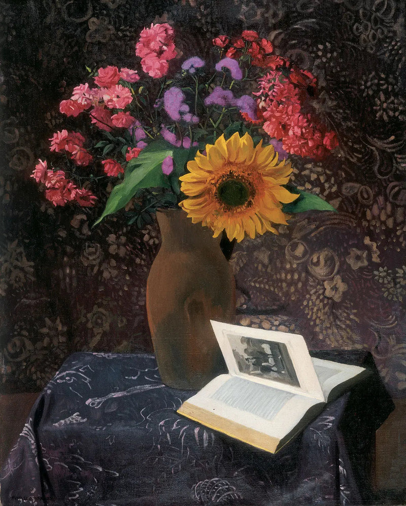Auringonpaiste ja ruusunpunaiset ruusut - Félix Vallotton