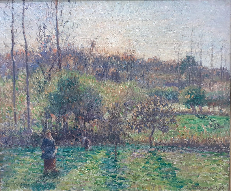 Auringon nousu Eragnyssä - Camille Pissarro