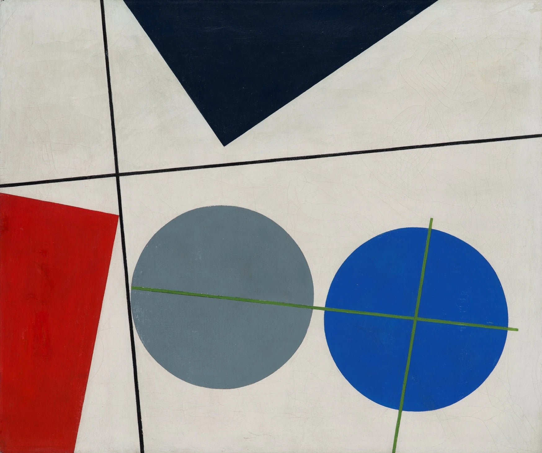 Deux cercles, plans et croix, peinture de Sophie Taeuber-Arp