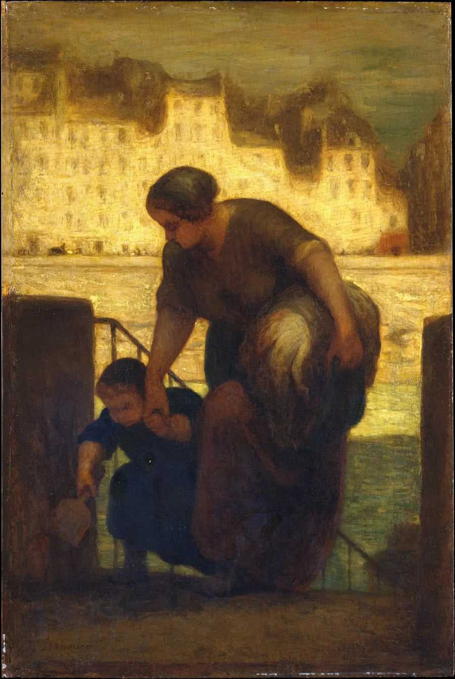 Pesukoneen poistuminen - Honoré Daumier