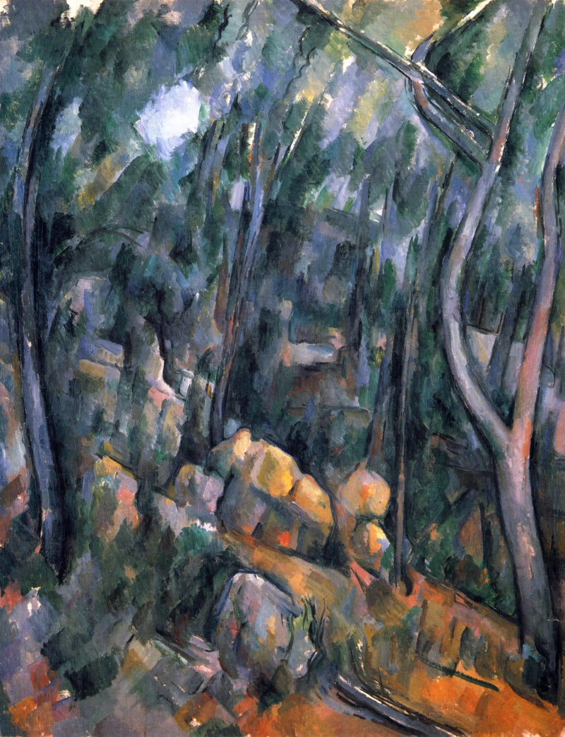 Aluskasvillisuus luolien edessä Mustan linnan yläpuolella - Paul Cézanne