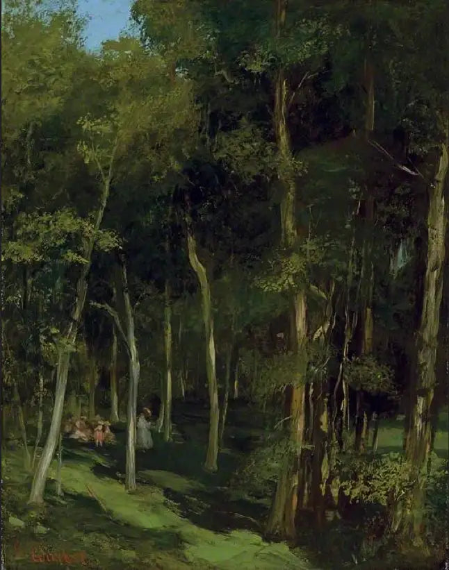 Puiden alla Port-Berteaussa, tanssivat lapset - Gustave Courbet