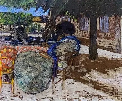 Punaisen paviljongin puiden alla - Édouard Vuillard