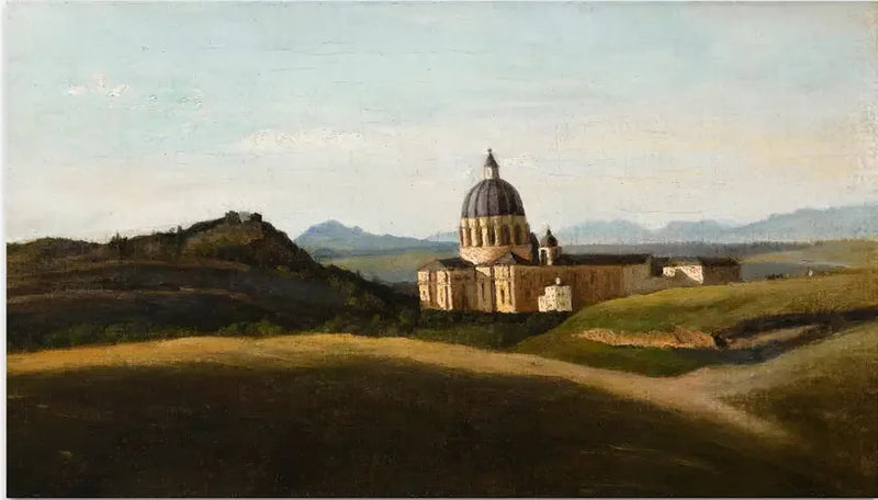 Muistoes Italystä - Vatikaani ja Pyhän Pietarin kirkko ulkopuolella - Jean-Baptiste Camille Corot