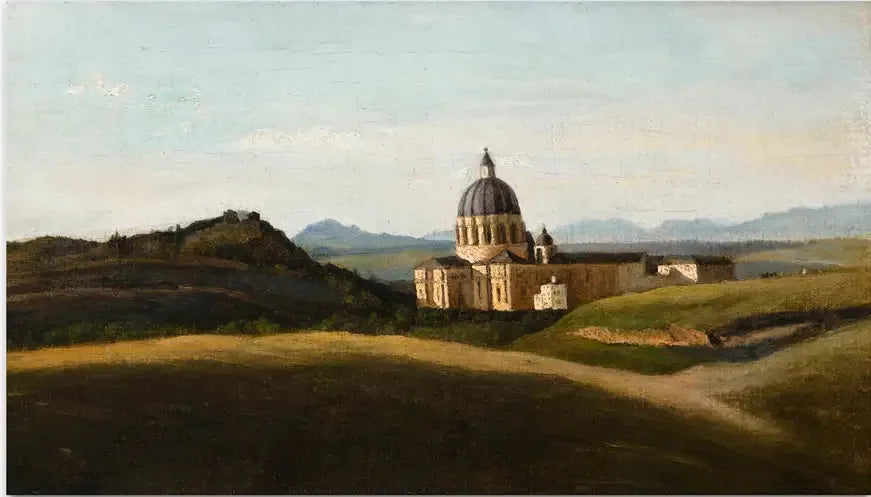 Muistoes Italystä - Vatikaani ja Pyhän Pietarin kirkko ulkopuolella - Jean-Baptiste Camille Corot
