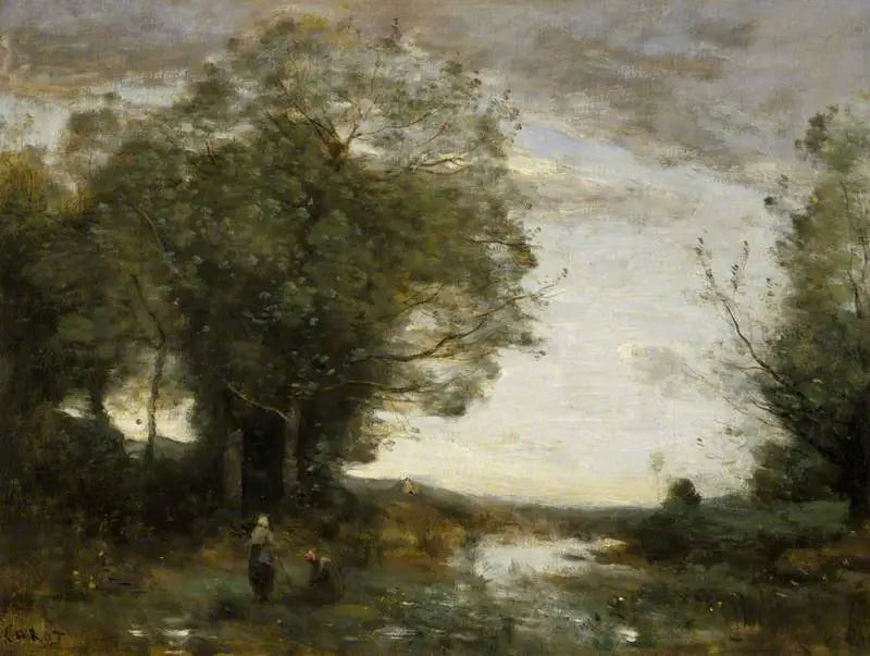 Muistoes ympäristöstä La Ferté-sous-Jouarre, aamu - Jean-Baptiste Camille Corot
