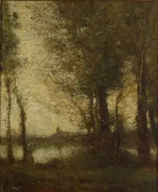 Muistoes Fampouxin suolammilta. Aamu - Jean-Baptiste Camille Corot