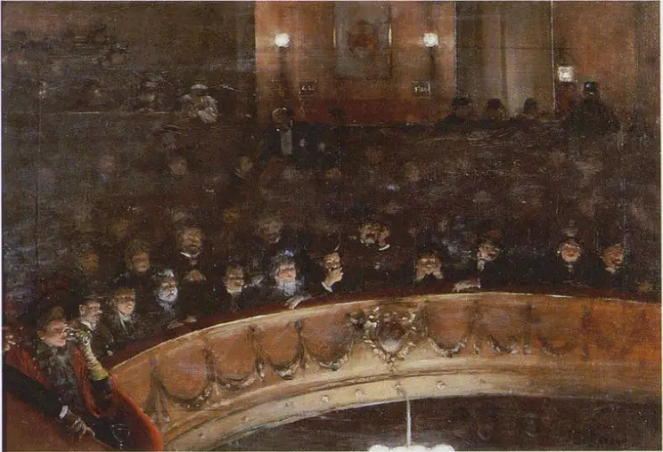 Katsojat parvekkeellaistuimilla - Jean Béraud