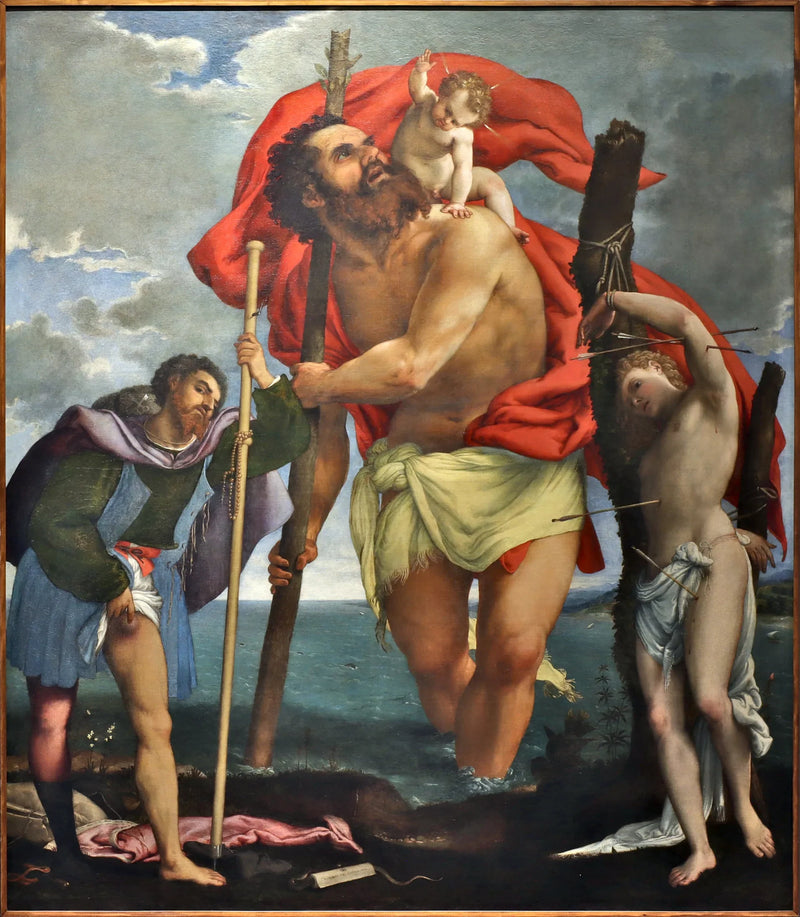 Pyhä Christophe, Pyhä Roc, Pyhä Sebastianus - Lorenzo Lotto