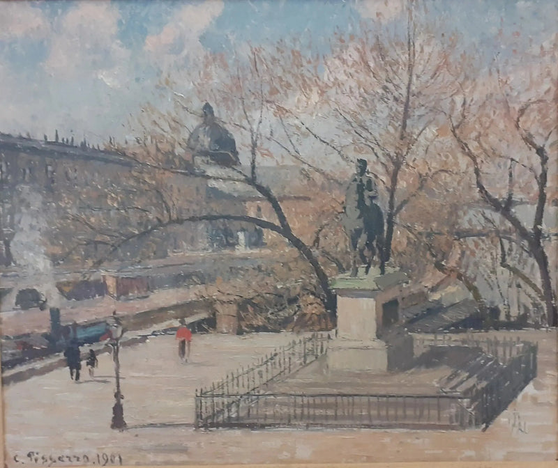 Henri IV:n patsas ja Raha-aitta, aamu, aurinko - Camille Pissarro