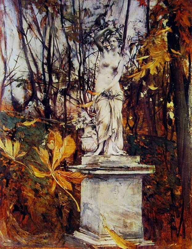 Veistos Versailles'n puistossa - Giovanni Boldini