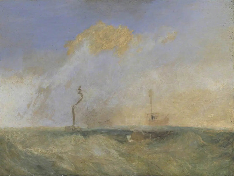 Höyrylaiva ja valolautta; tutkimus teokselle 'Taistelija Temeraire' - J. M. W. Turner