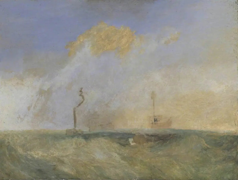 Höyrylaiva ja valolautta; tutkimus teokselle 'Taistelija Temeraire' - J. M. W. Turner