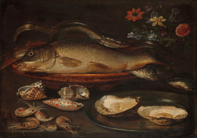 Nature morte avec poisson, huîtres et crevettes - Clara Peeters