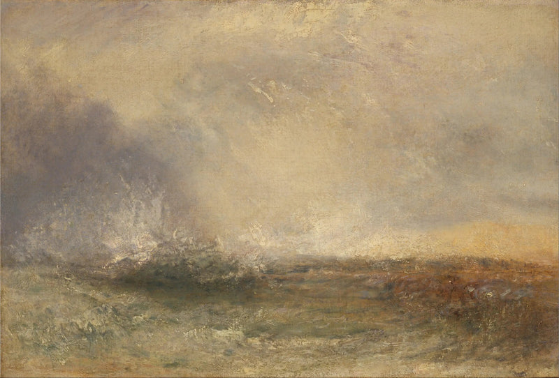 Myrskyinen meri murtuu rannalle - J. M. W. Turner
