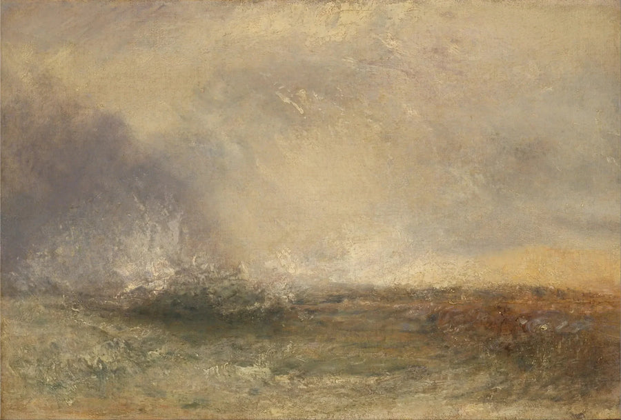 Myrskyinen meri murtuu rannalle - J. M. W. Turner