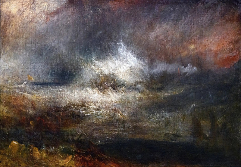 Myrskyinen meri palavalla haaksirikolla - J. M. W. Turner
