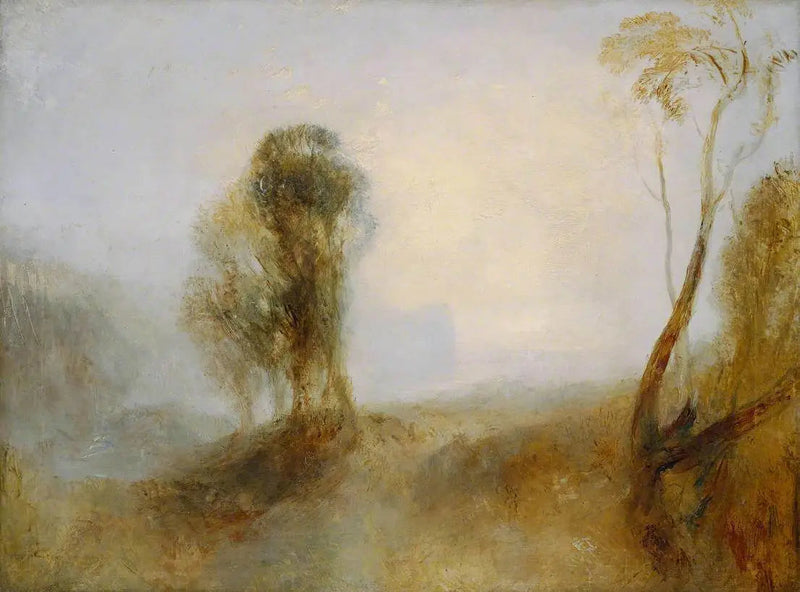 Auringonnousu, linna lahden rannalla: 'Yksinäisyys' - J. M. W. Turner