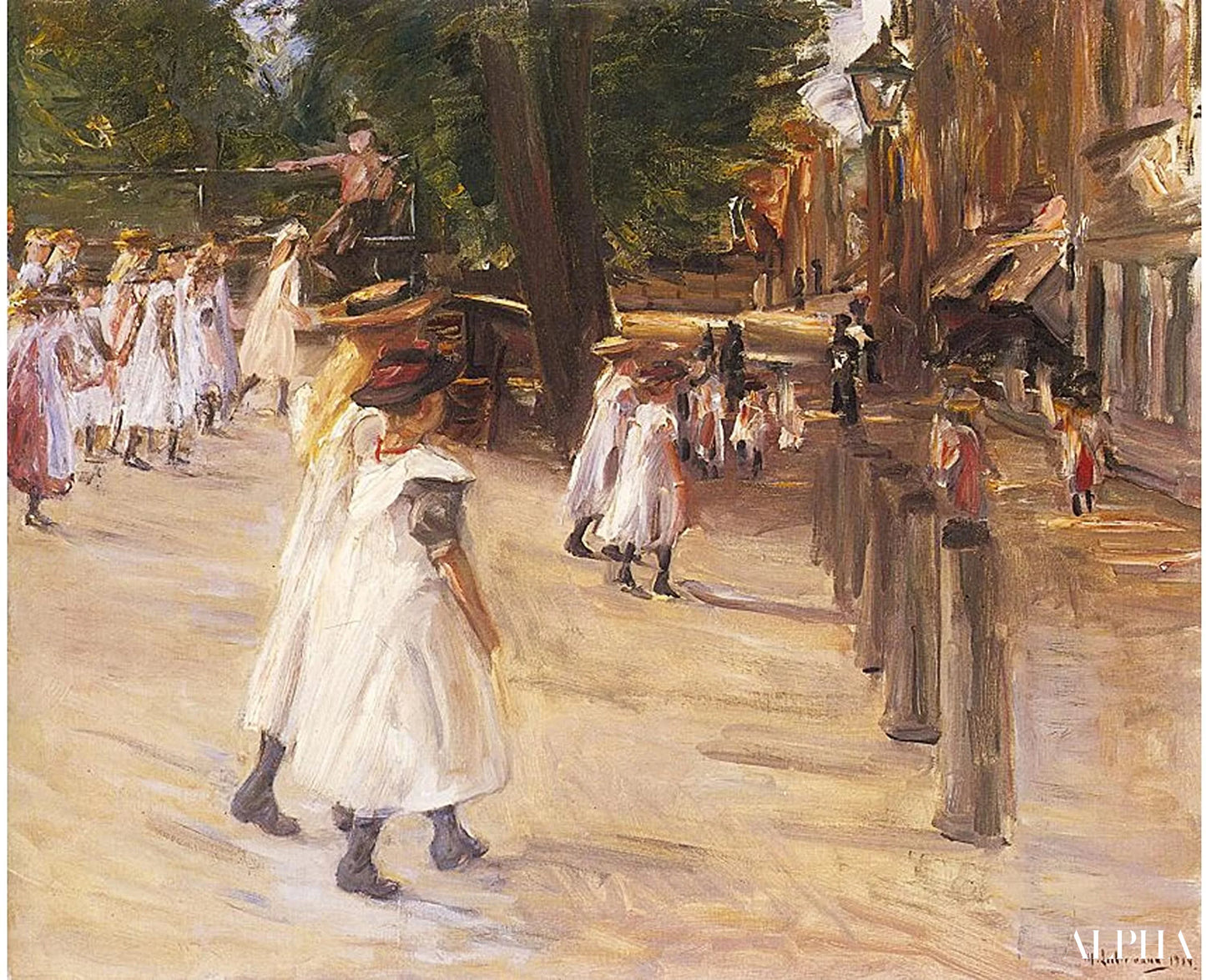 "Koulumatkalla Edamissa - Max Liebermann - Taulujen ja korkealaatuisten maalauksien reproduktiot"