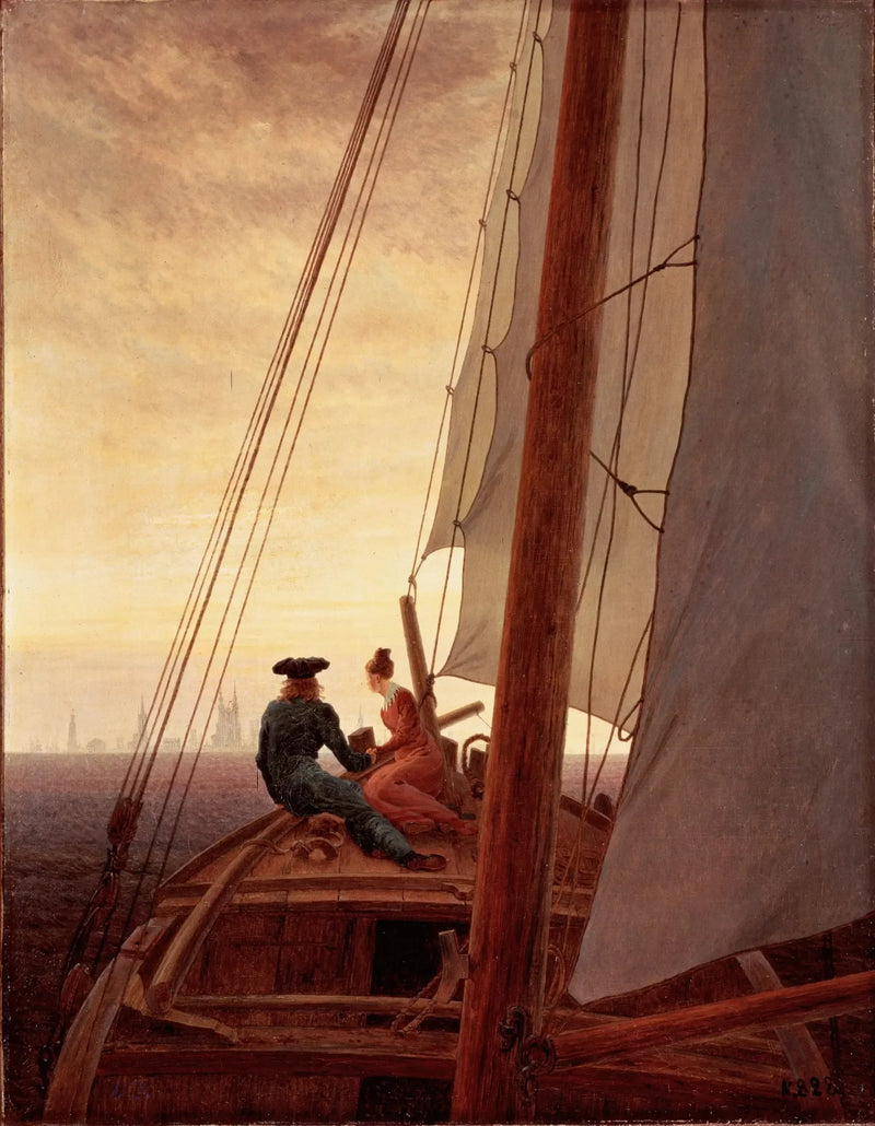 Purjeveneellä - Caspar David Friedrich