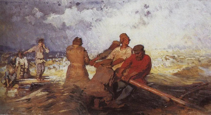 Aallokossa ja myrskyssä Volgalla - Ilya Repin