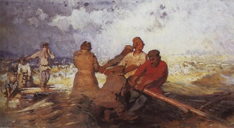 Aallokossa ja myrskyssä Volgalla - Ilya Repin