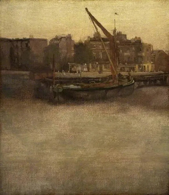 Harmaa ja ruskea symfonia: Lindsey Row, Chelsea - James Abbott McNeill Whistler