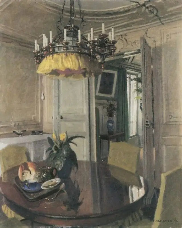 Ruokailupöytä maljakolla - Félix Vallotton