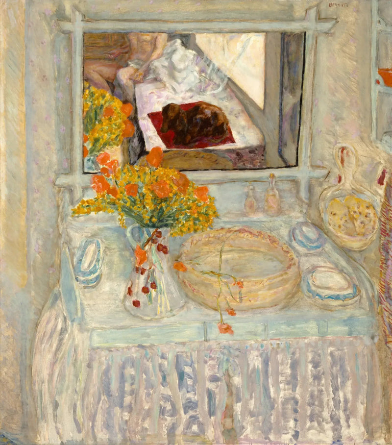 Meikkipöytä peilillä - Pierre Bonnard