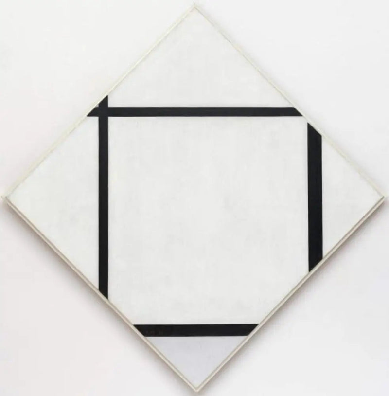 Taulu I: Nelirivinen ja harmaa rombi - Piet Mondrian