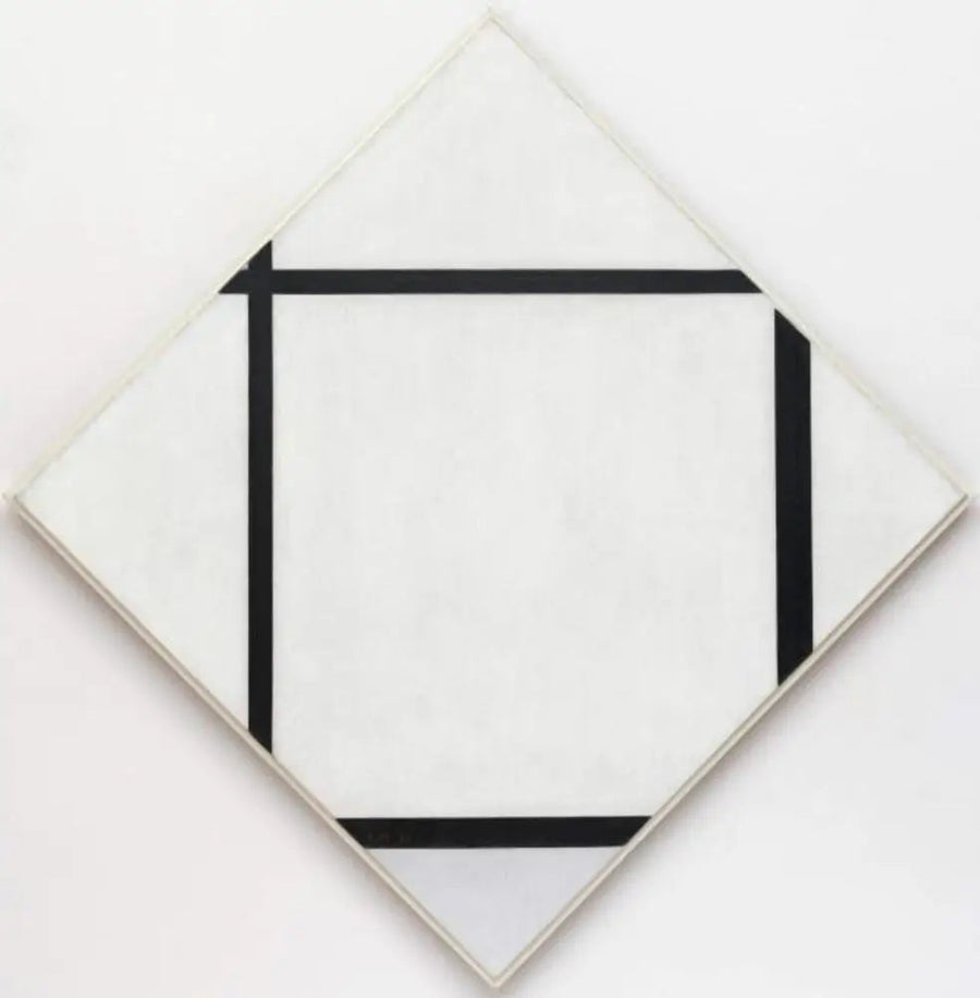 Taulu I: Nelirivinen ja harmaa rombi - Piet Mondrian