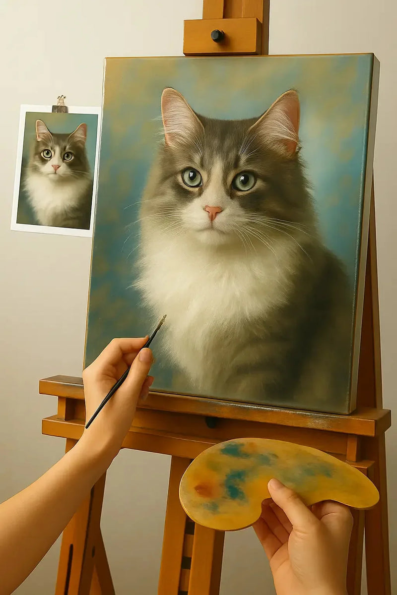 🎨 Räätälöity kissamaalaus – Uniikki öljymaalaus