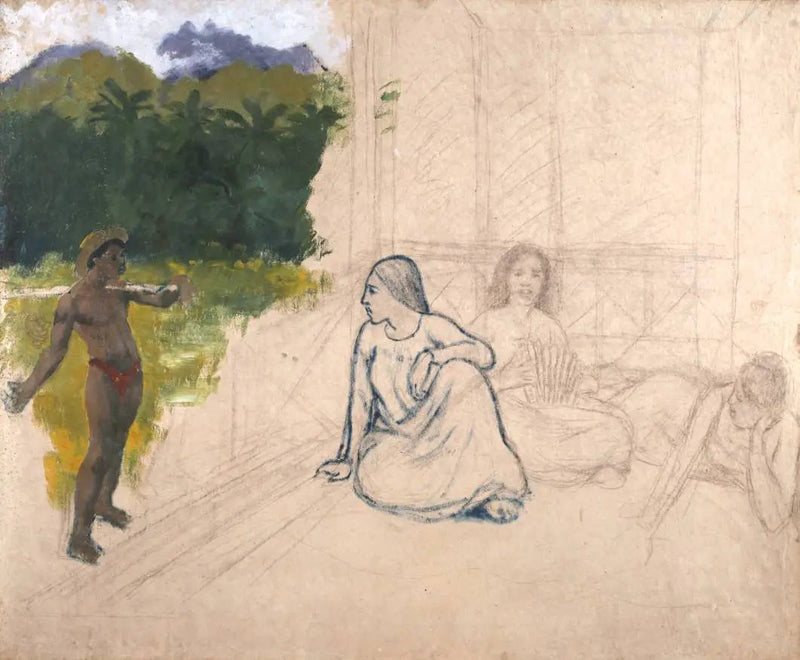 Tahitilaiset, tai Tahitilaiset levossa - Paul Gauguin