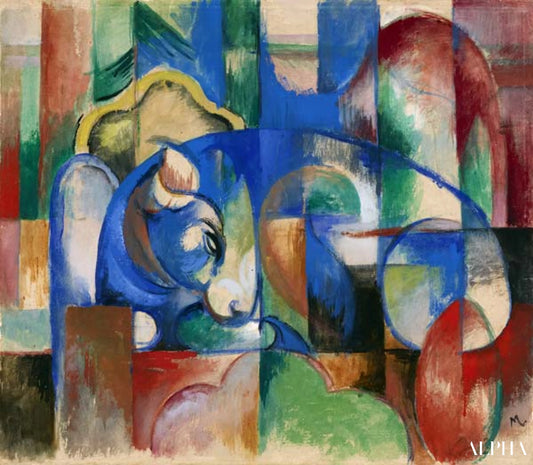 Taureau allongé - Franz Marc - Reproductions de tableaux et peintures haut de gamme