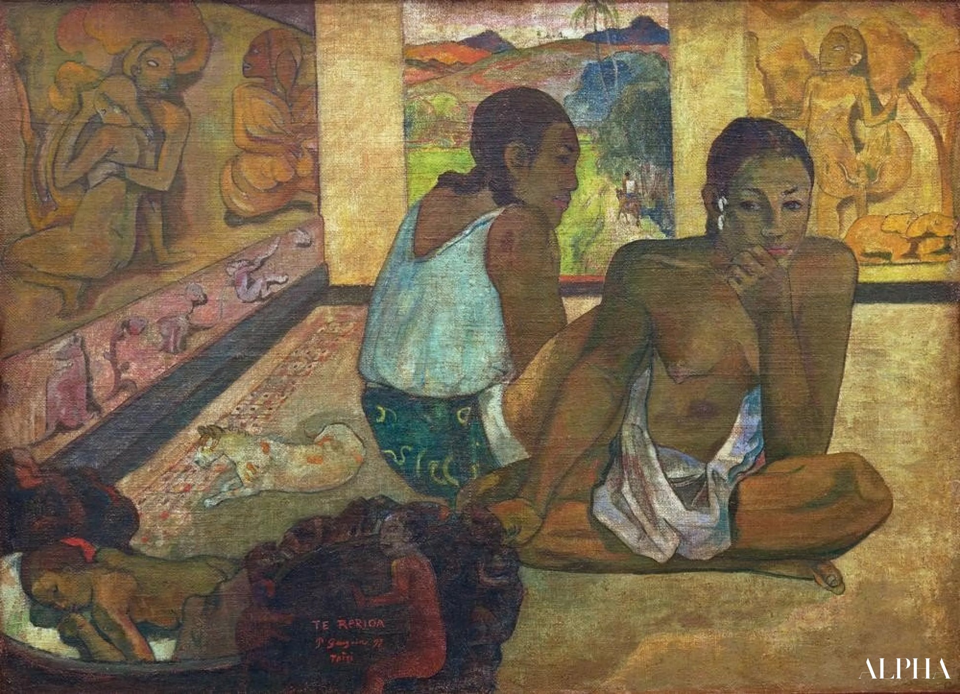 Te rerioa (uni) - Paul Gauguin - Korkealaatuiset taulujen ja maalauksien reproduktiot