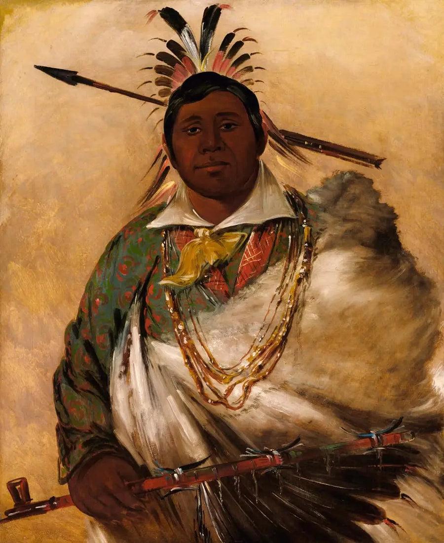 Téh-ke-néh-kee, musta takki, johtaja - George Catlin