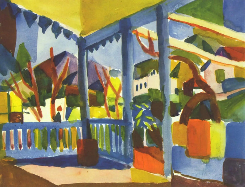 Maalaistalon terassi Saint-Germainissa - August Macke