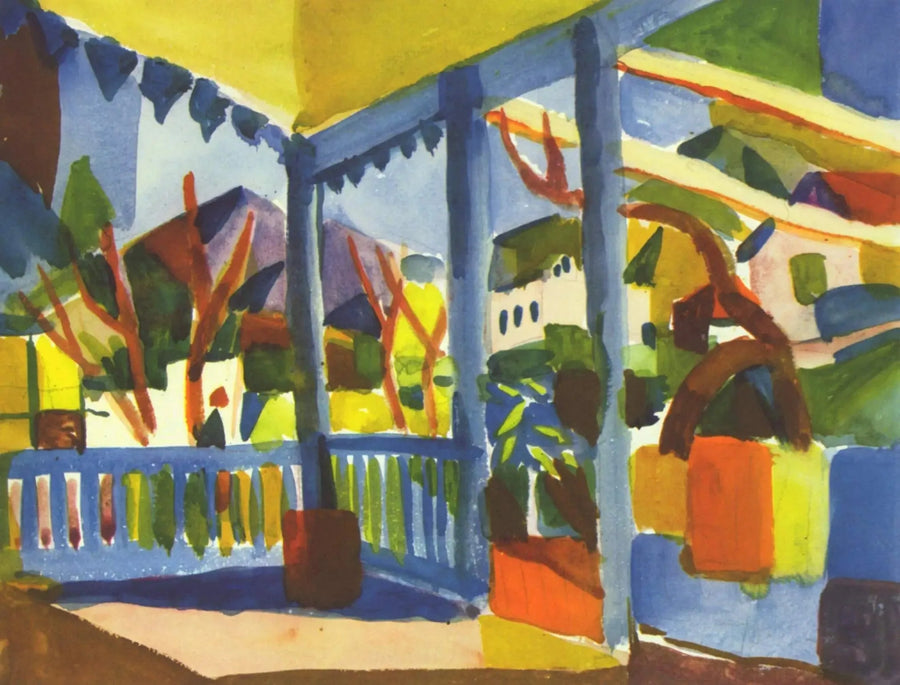Maalaistalon terassi Saint-Germainissa - August Macke