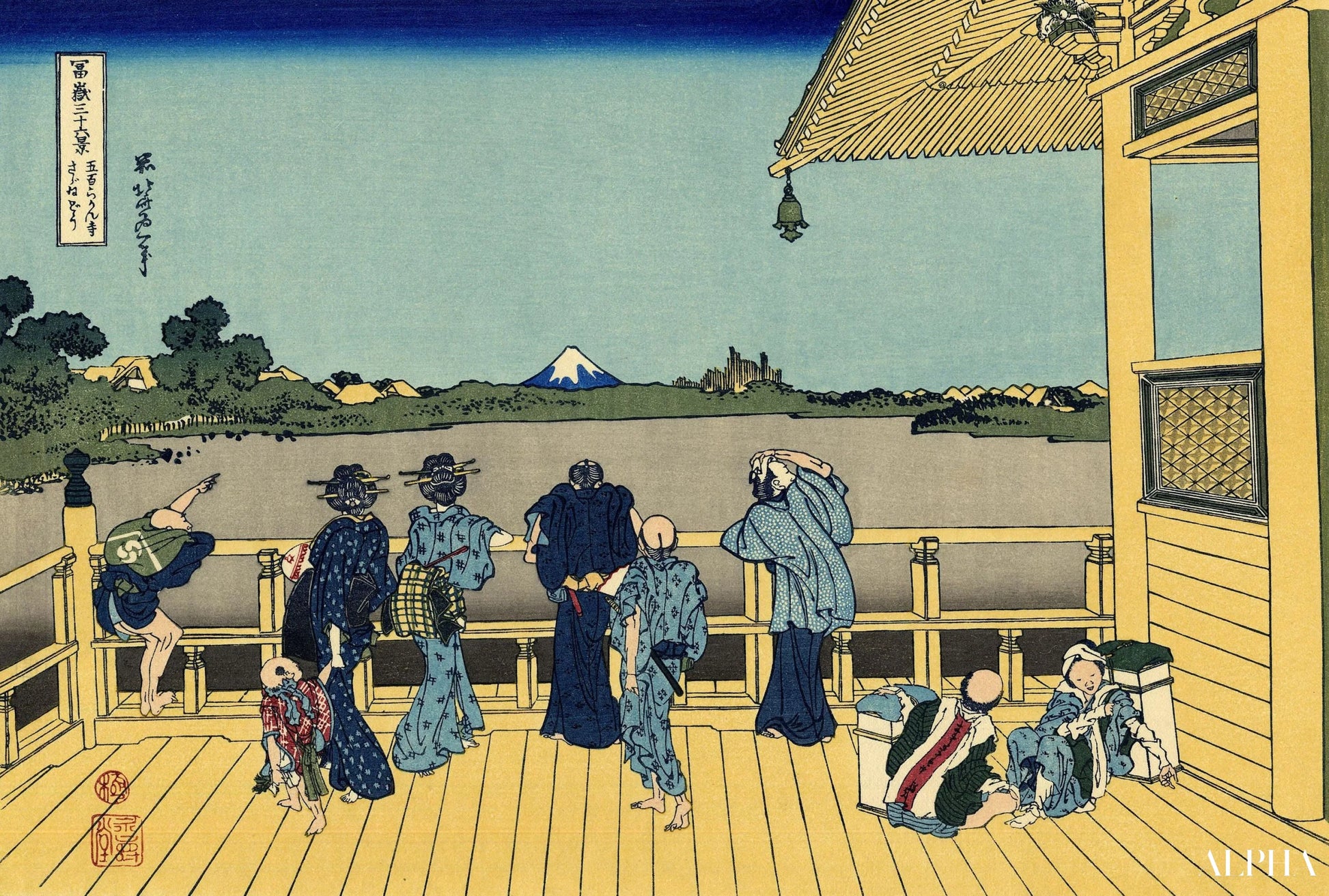 Terrasse Sazai - 500 Rakanin temppeli - Katsushika Hokusai - Korkealaatuiset taulujen ja maalauksien reproduktiot