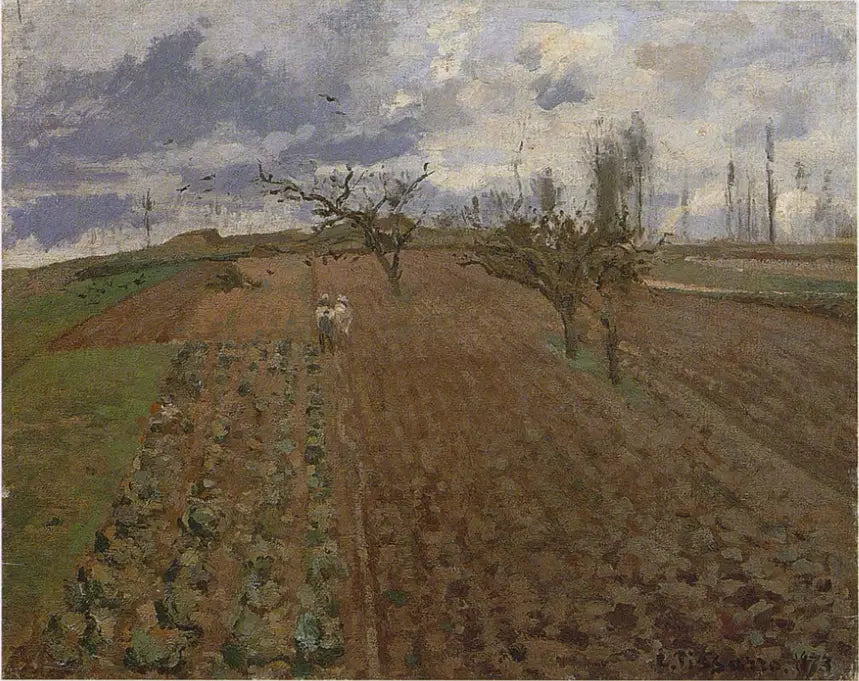 Työstetyt maat lähellä Osnyä - Camille Pissarro