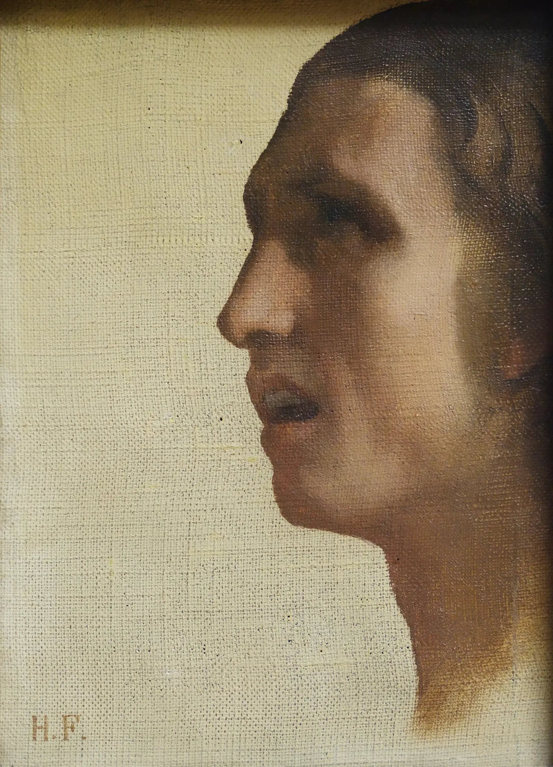 Miehen pää sivulta - Hippolyte Flandrin