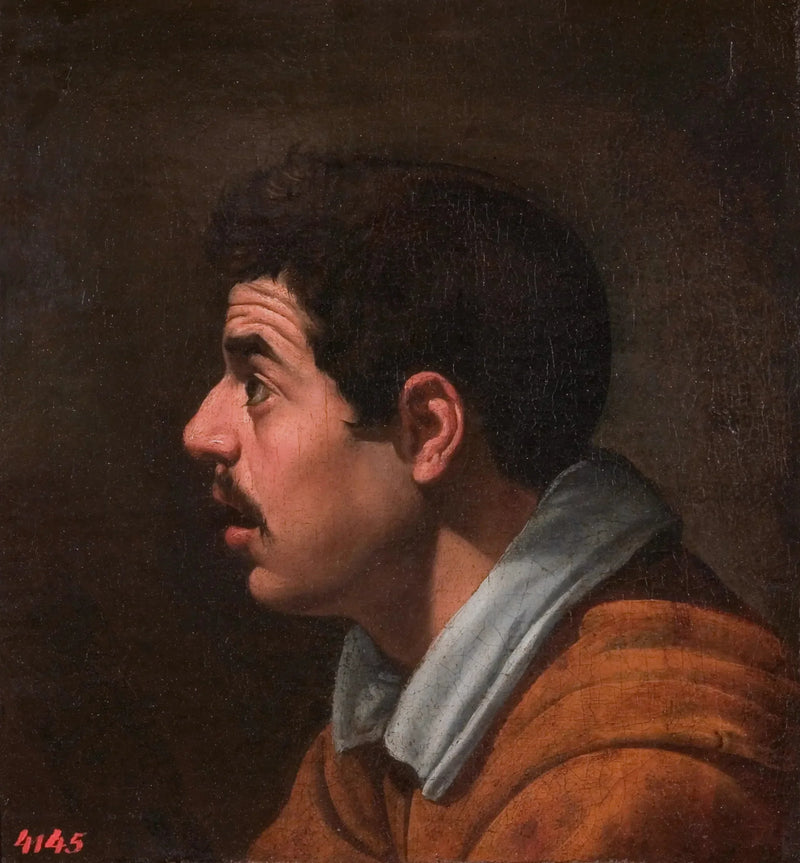 Nuoren miehen pää sivuprofiilista - Diego Velázquez