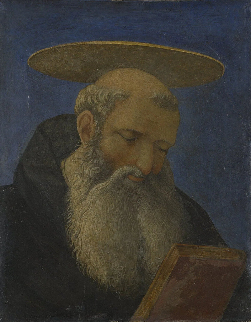 Pyhän tonsuroidun ja parrakas pään kuva - Domenico Veneziano