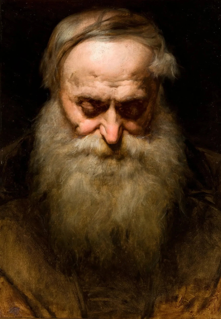 Vanhan miehen pää harmaalla parralla - Jan Matejko