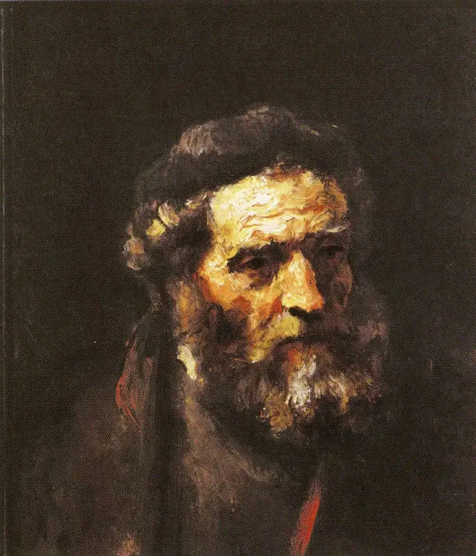 Vanhan partaisen miehen pää - Rembrandt