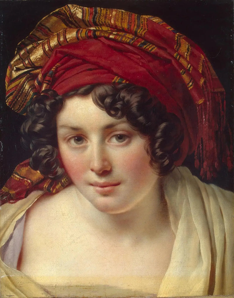 Naisen pää turbaanissa - Anne-Louis Girodet